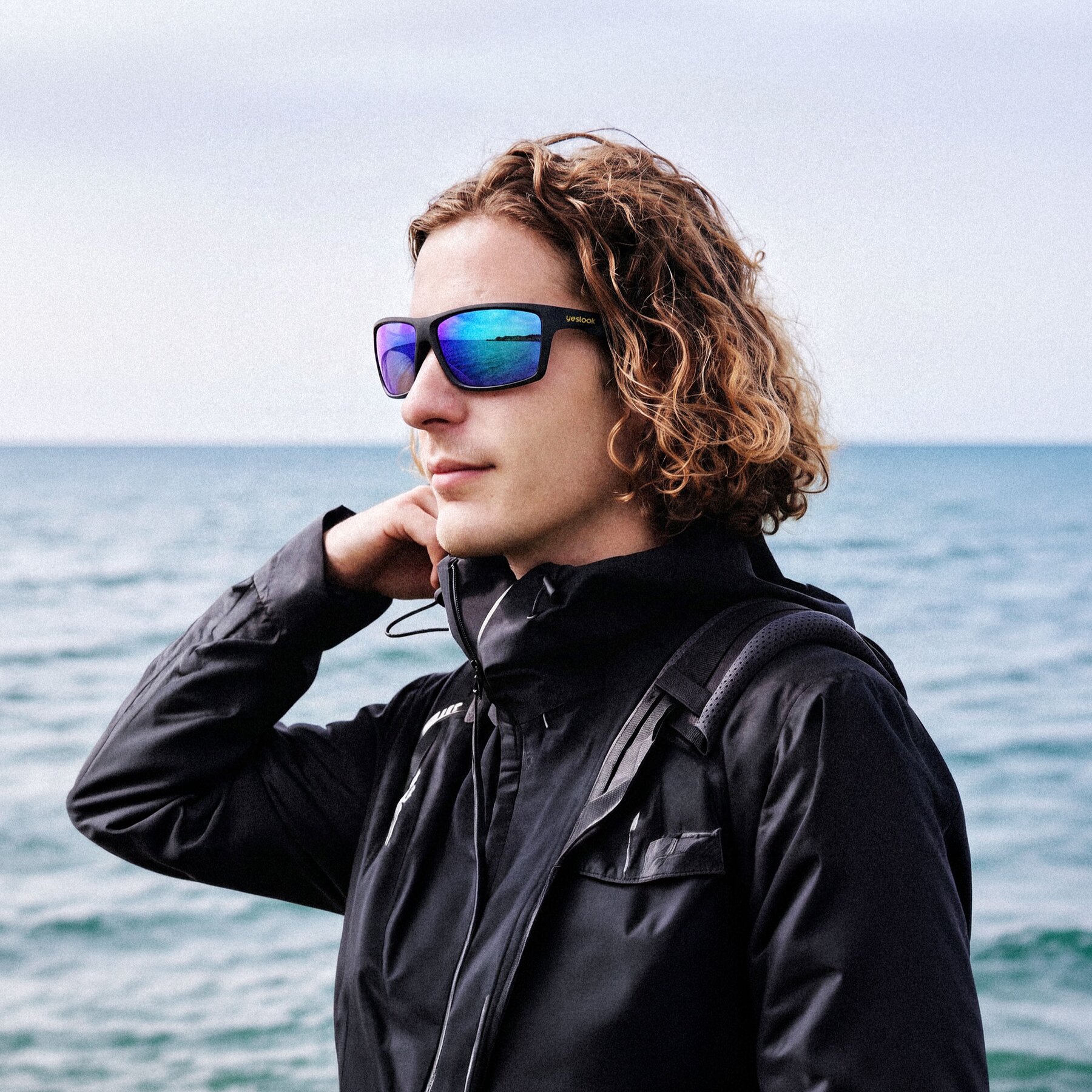 Matte Black Sports Sunglasses with Red Mirrored Lenses - Blizzard XF