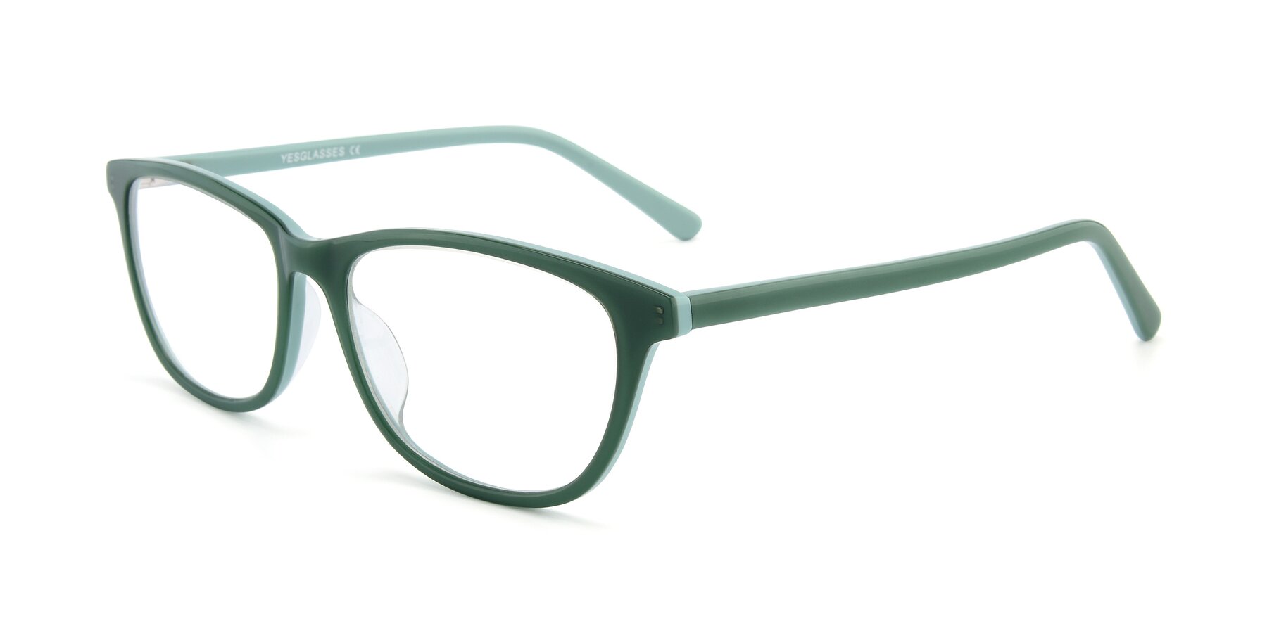 Angle of SR6026 in Sea Green with Clear Eyeglass Lenses