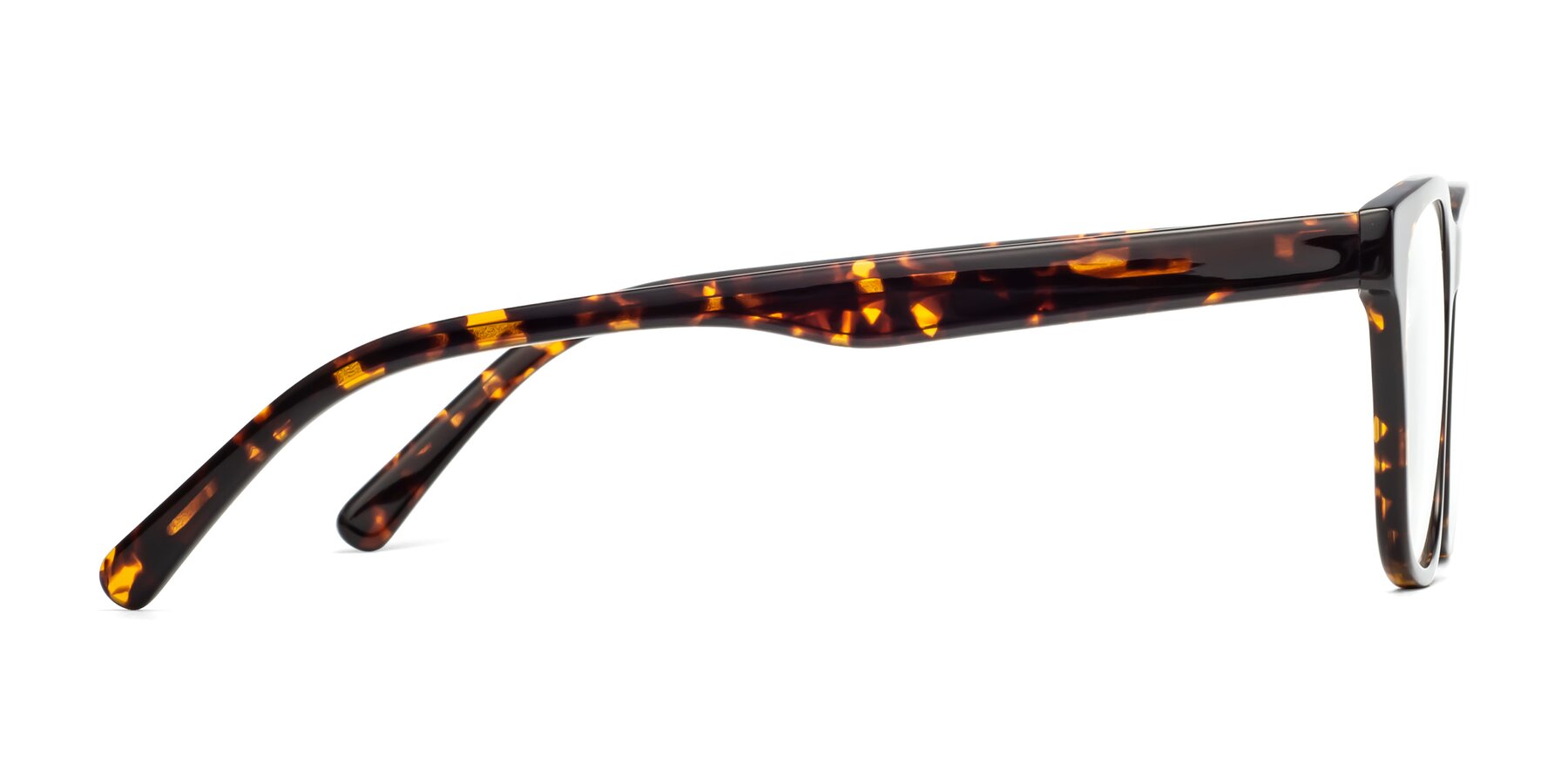 Side of Navarro in Chocolate-Tortoise with Clear Reading Eyeglass Lenses