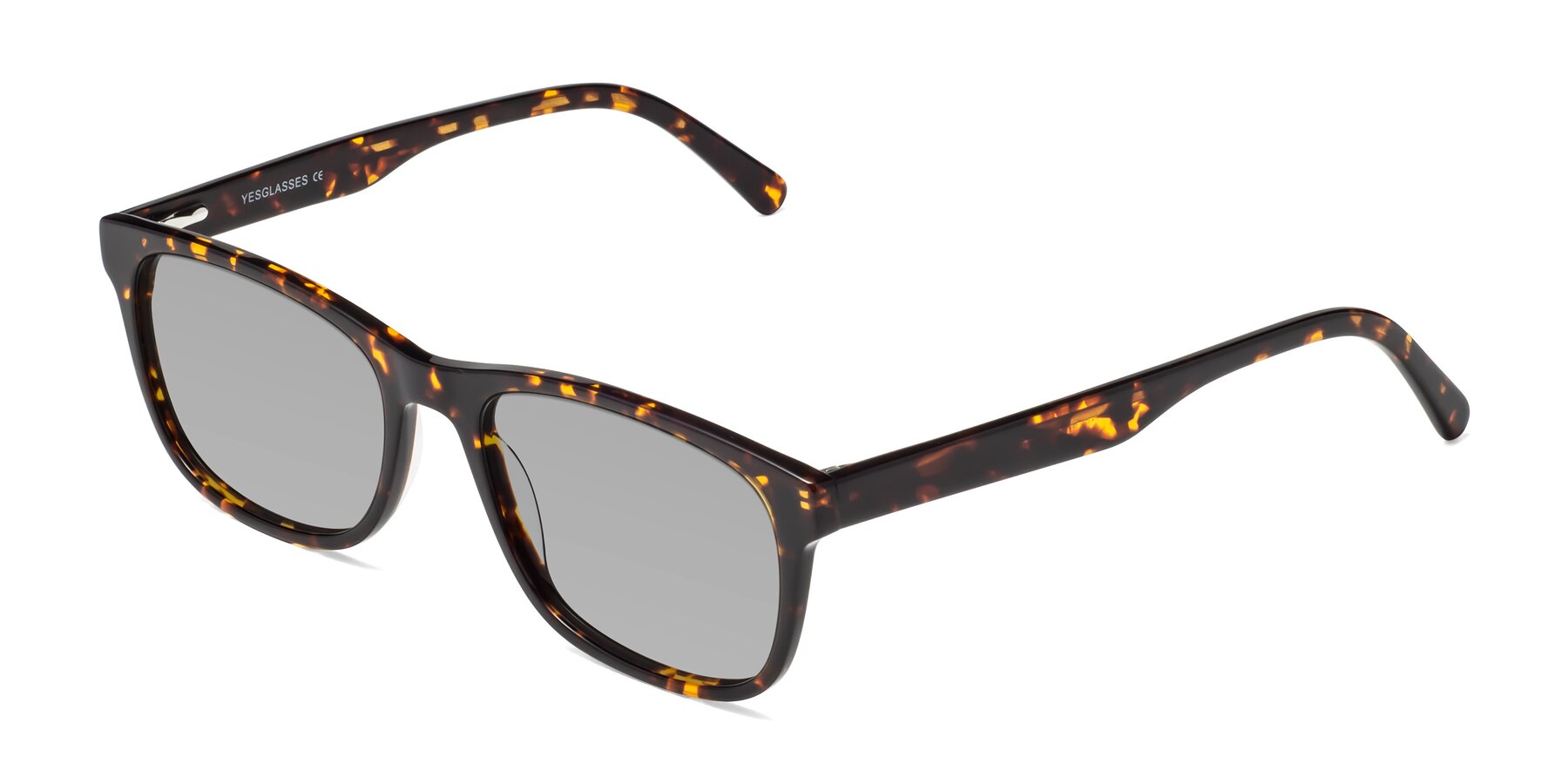 Angle of Navarro in Chocolate-Tortoise with Light Gray Tinted Lenses