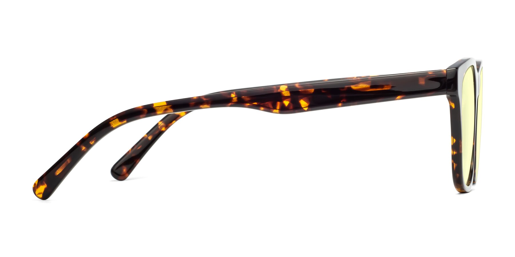 Side of Navarro in Chocolate-Tortoise with Light Yellow Tinted Lenses