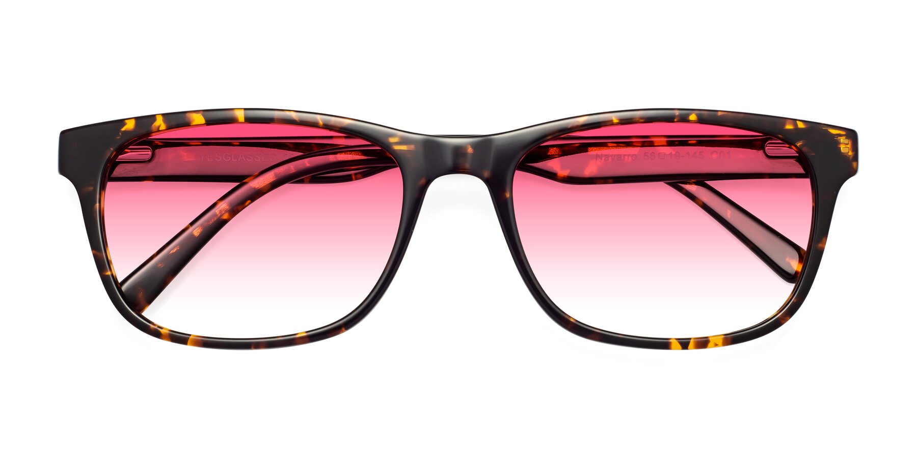 Folded Front of Navarro in Chocolate-Tortoise with Pink Gradient Lenses