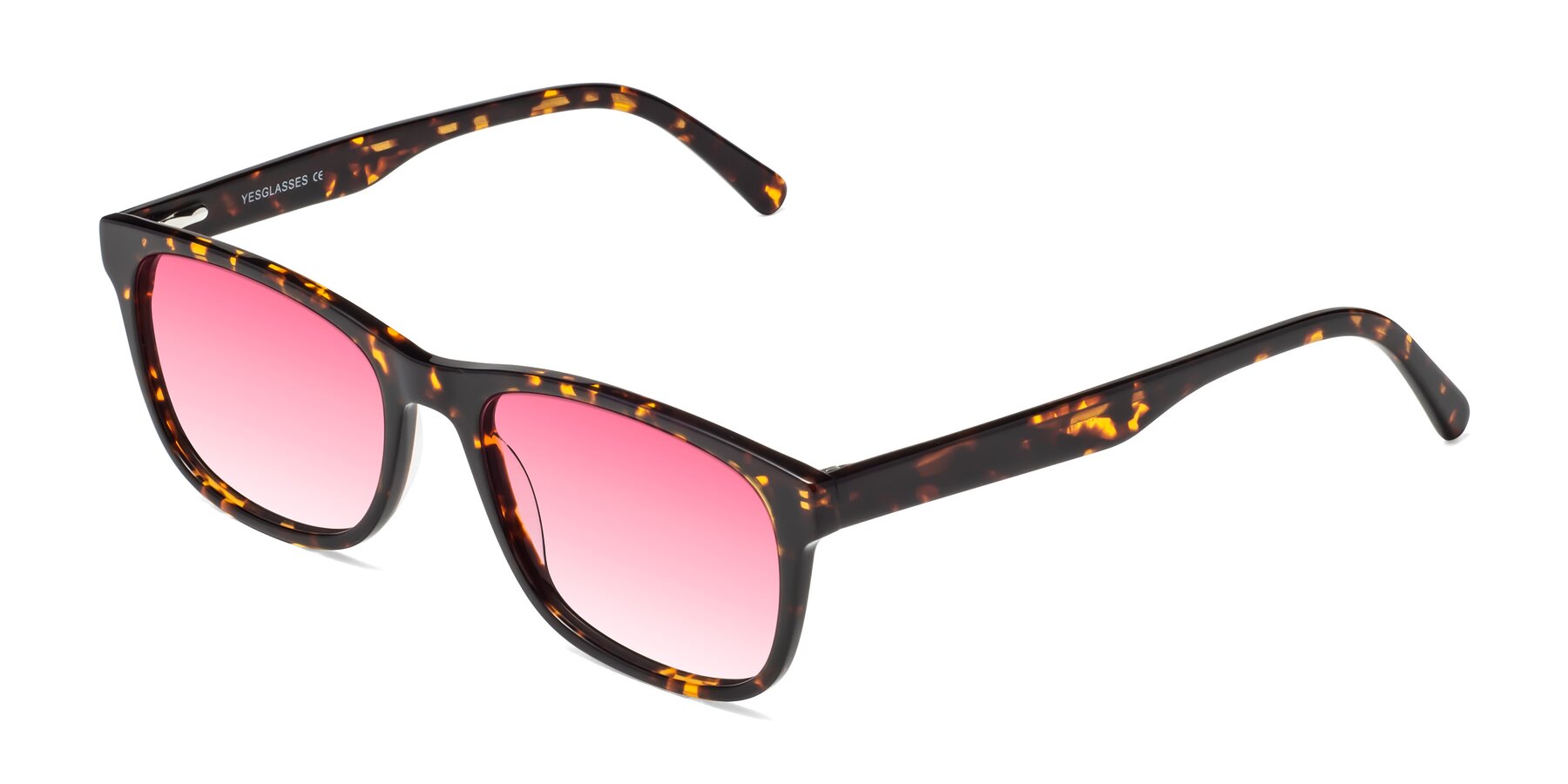 Angle of Navarro in Chocolate-Tortoise with Pink Gradient Lenses