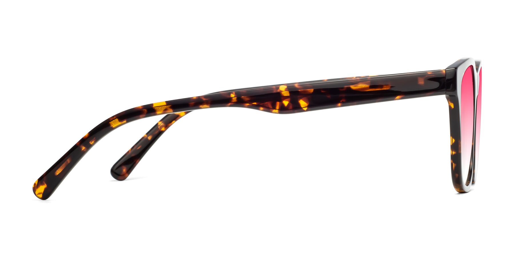 Side of Navarro in Chocolate-Tortoise with Pink Gradient Lenses