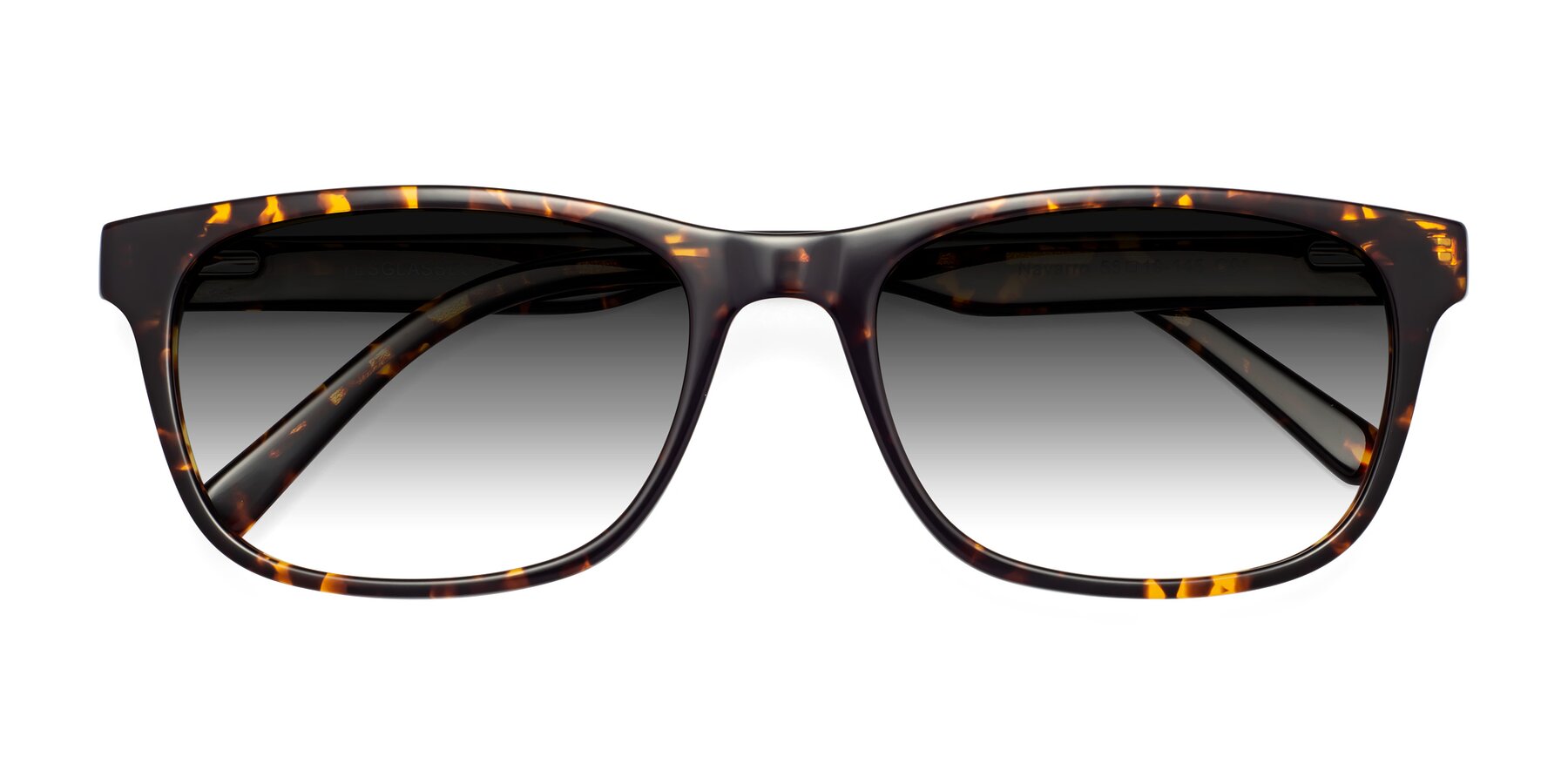 Folded Front of Navarro in Chocolate-Tortoise with Gray Gradient Lenses