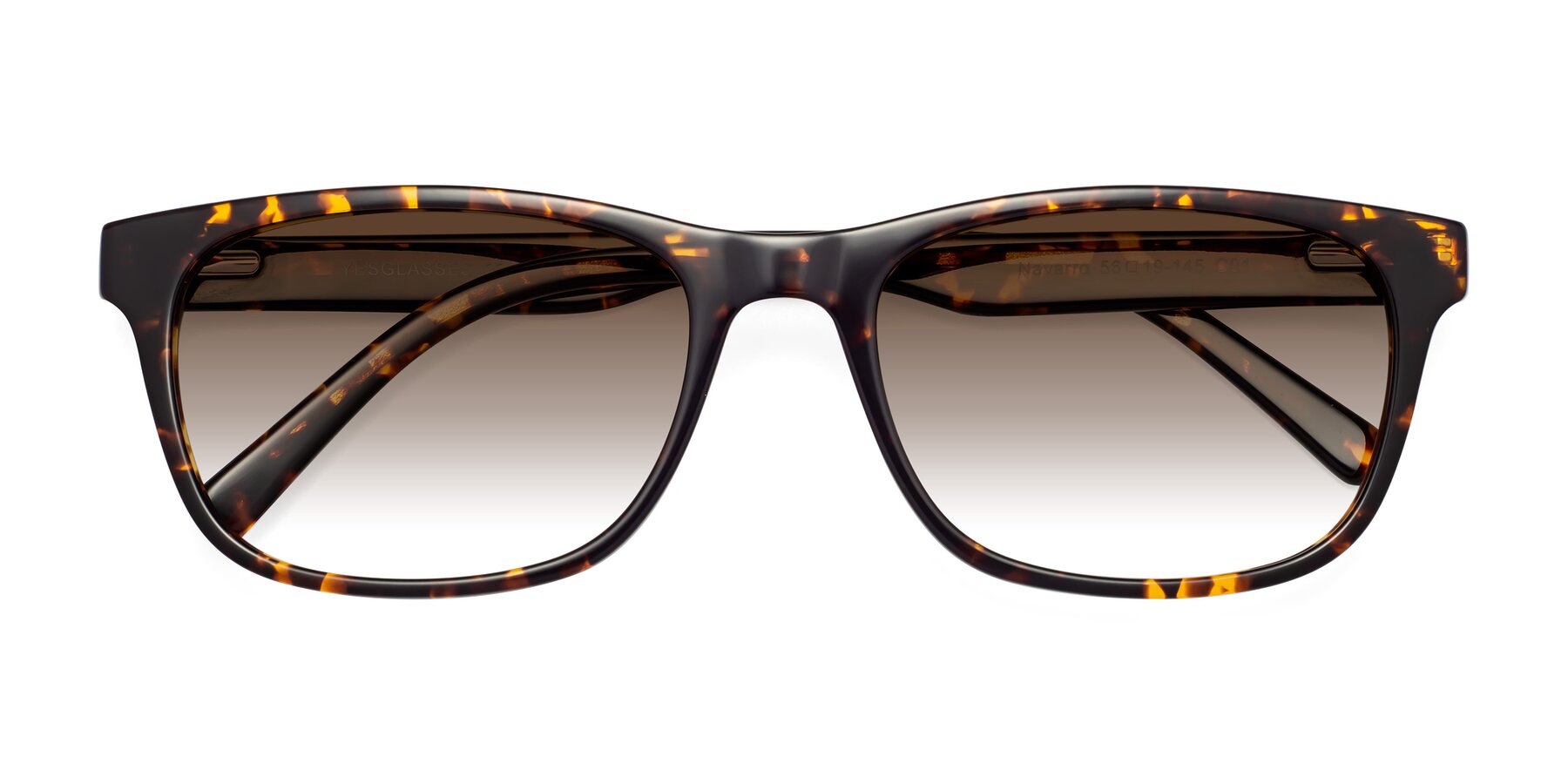 Folded Front of Navarro in Chocolate-Tortoise with Brown Gradient Lenses
