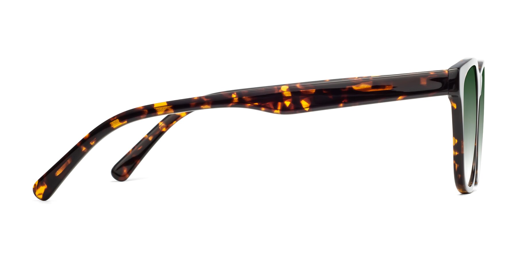 Side of Navarro in Chocolate-Tortoise with Green Gradient Lenses
