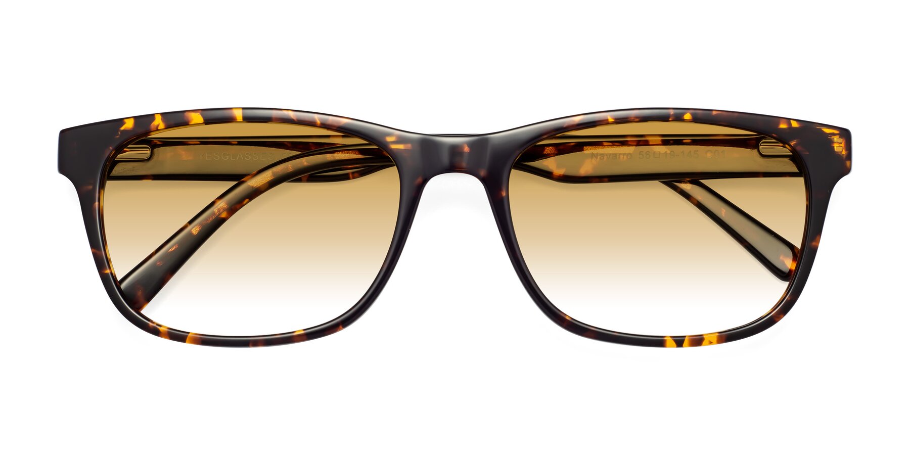 Folded Front of Navarro in Chocolate-Tortoise with Champagne Gradient Lenses