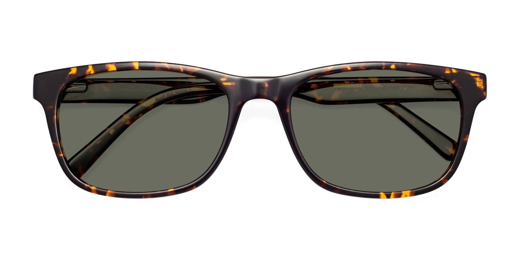 Folded Front of Navarro in Chocolate-Tortoise with Gray Polarized Lenses