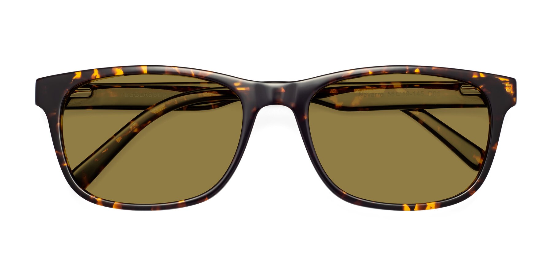 Folded Front of Navarro in Chocolate-Tortoise with Brown Polarized Lenses
