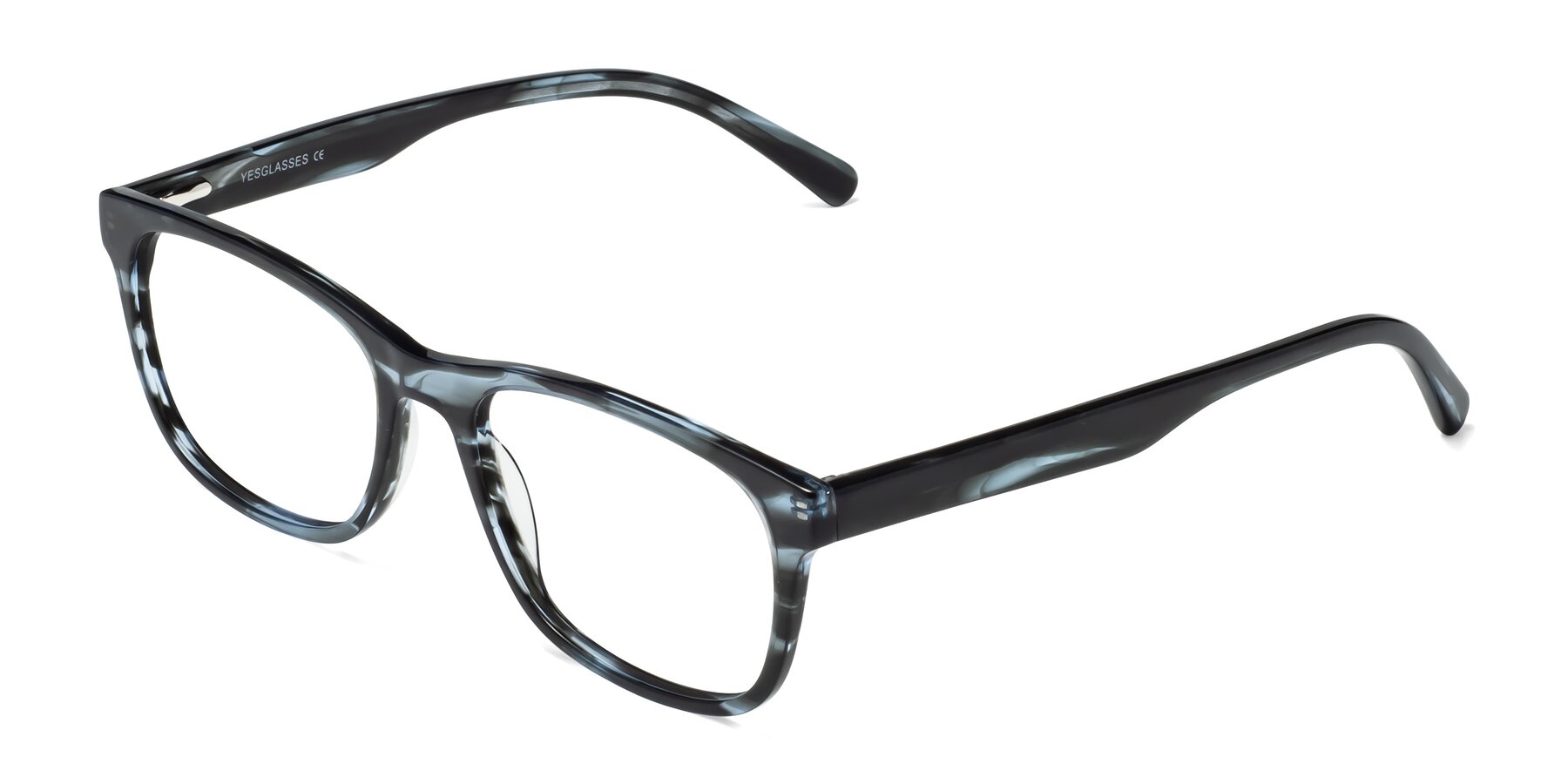 Angle of Navarro in Blue-Tortoise with Clear Reading Eyeglass Lenses