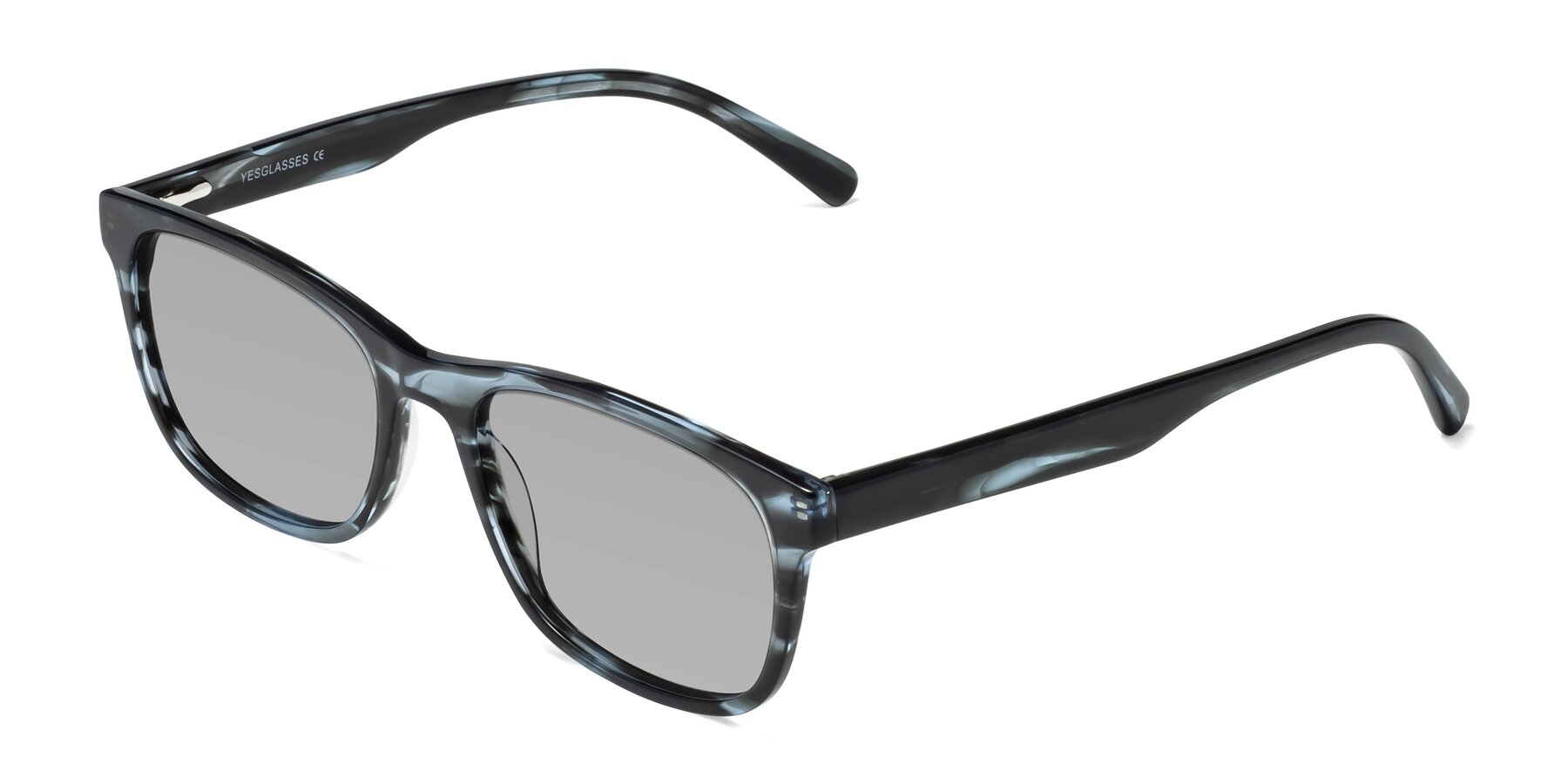 Angle of Navarro in Blue-Tortoise with Light Gray Tinted Lenses