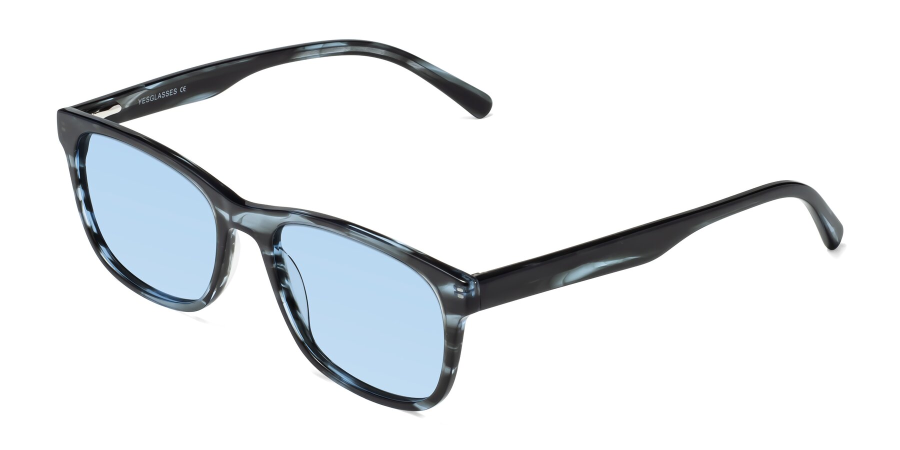 Angle of Navarro in Blue-Tortoise with Light Blue Tinted Lenses
