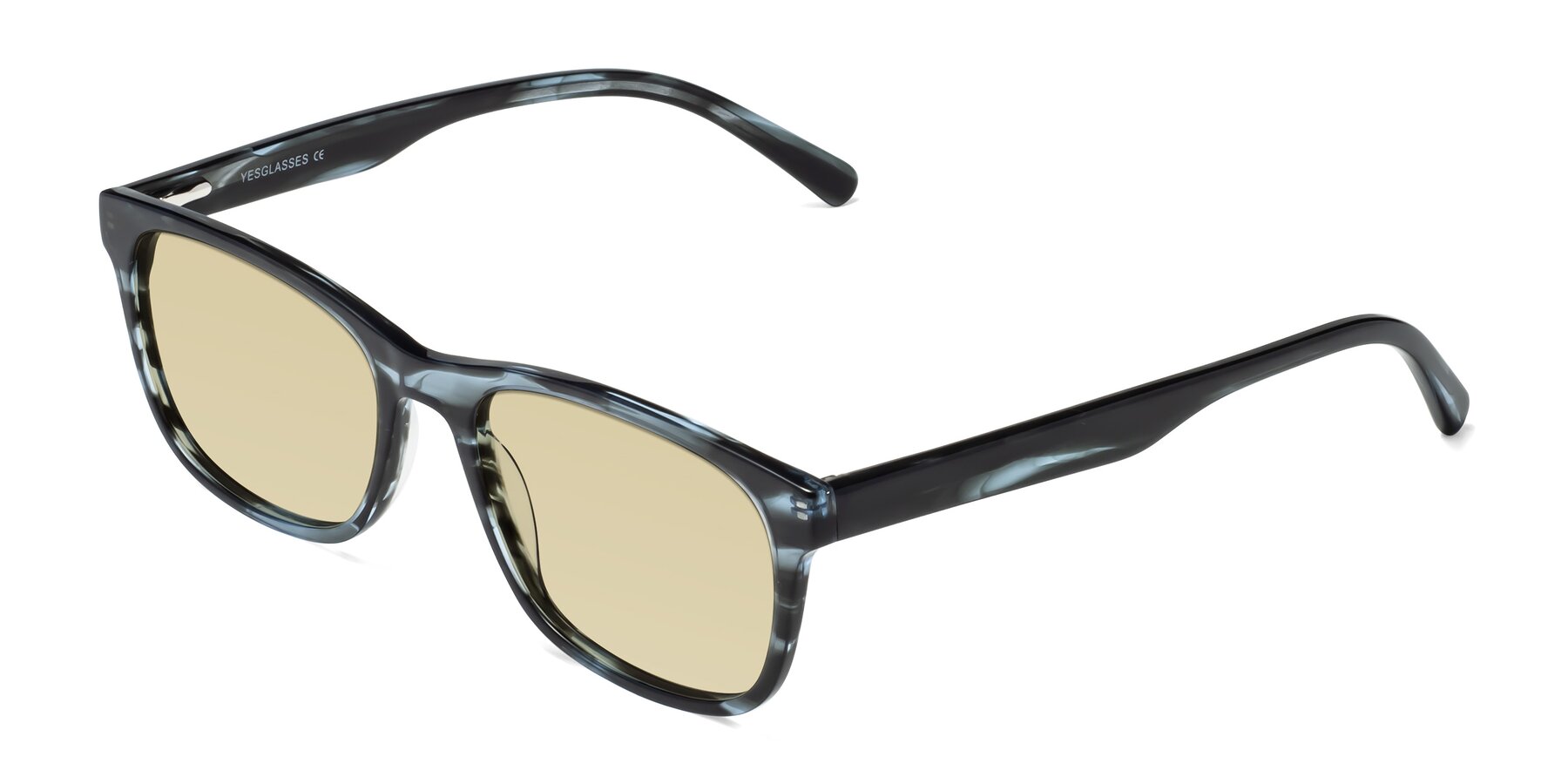 Angle of Navarro in Blue-Tortoise with Light Champagne Tinted Lenses