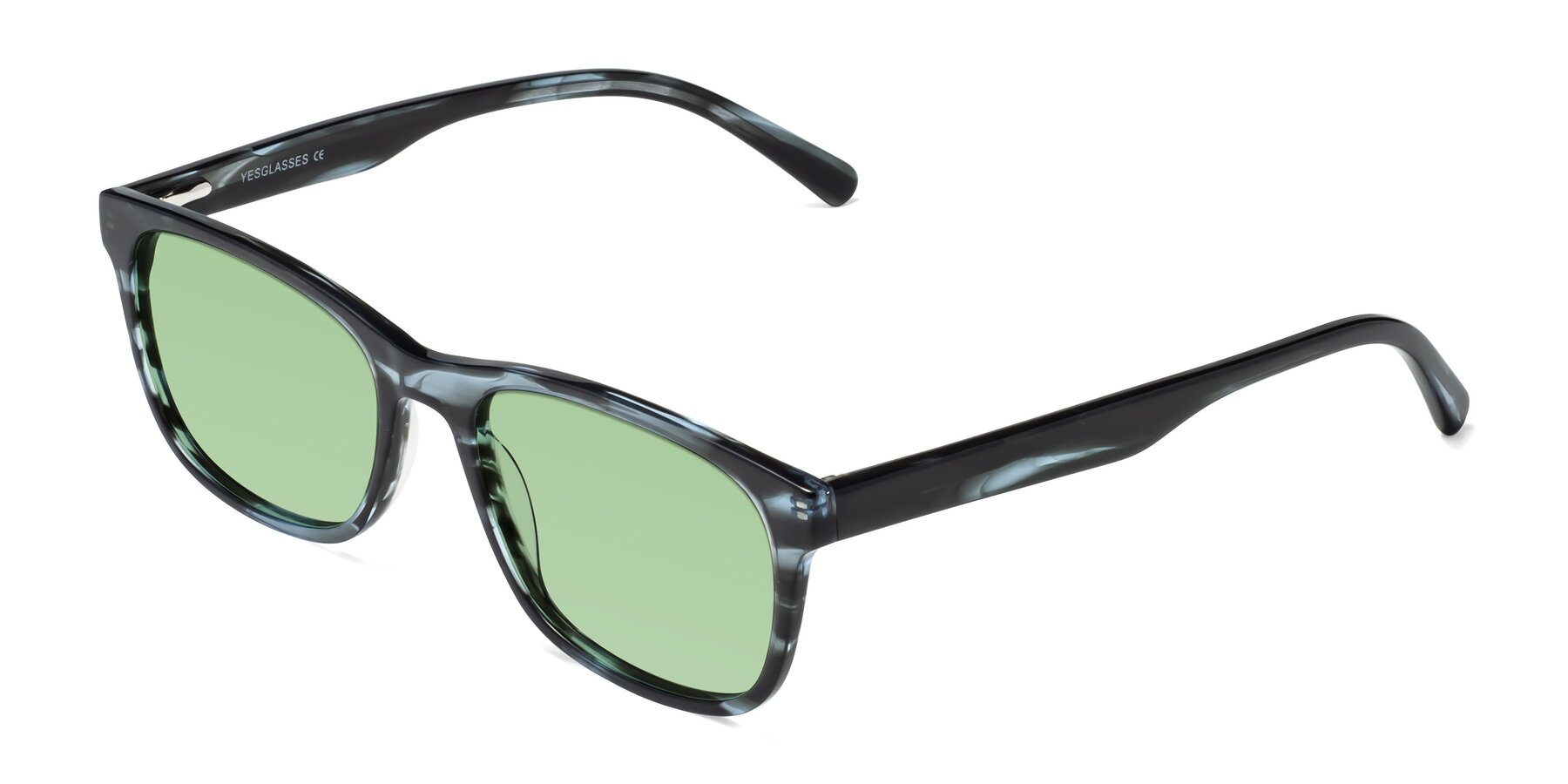 Angle of Navarro in Blue-Tortoise with Medium Green Tinted Lenses