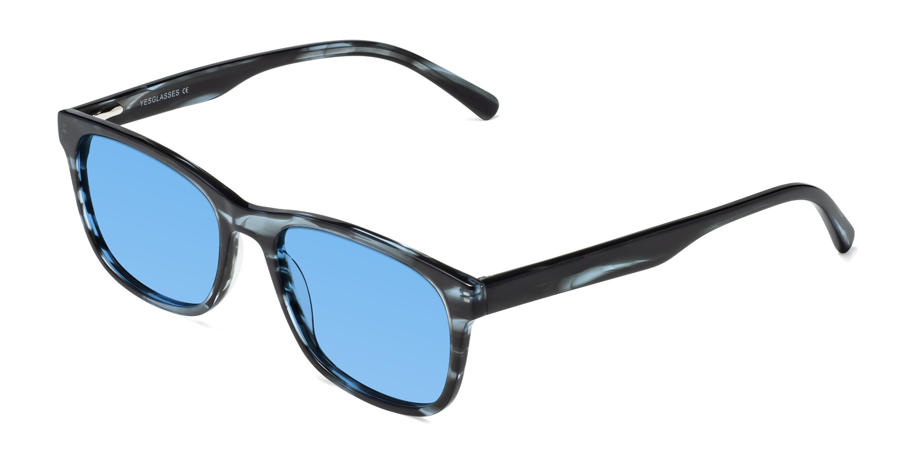 Angle of Navarro in Blue-Tortoise with Medium Blue Tinted Lenses