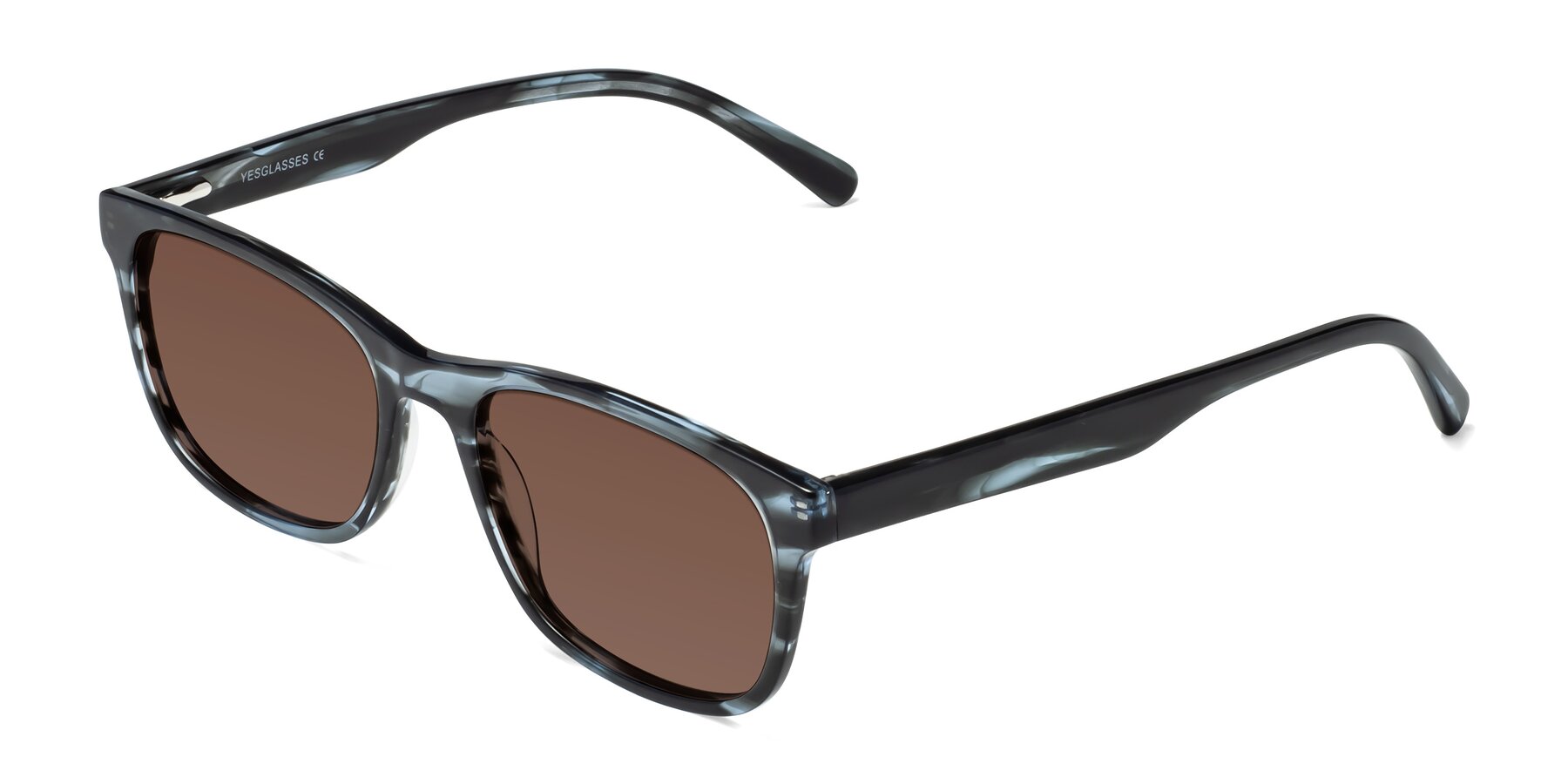 Angle of Navarro in Blue-Tortoise with Brown Tinted Lenses