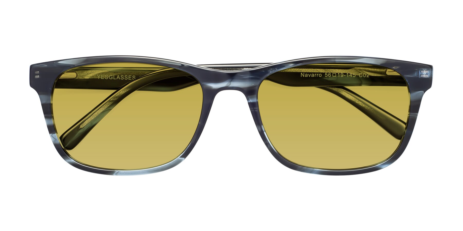 Folded Front of Navarro in Blue-Tortoise with Champagne Tinted Lenses