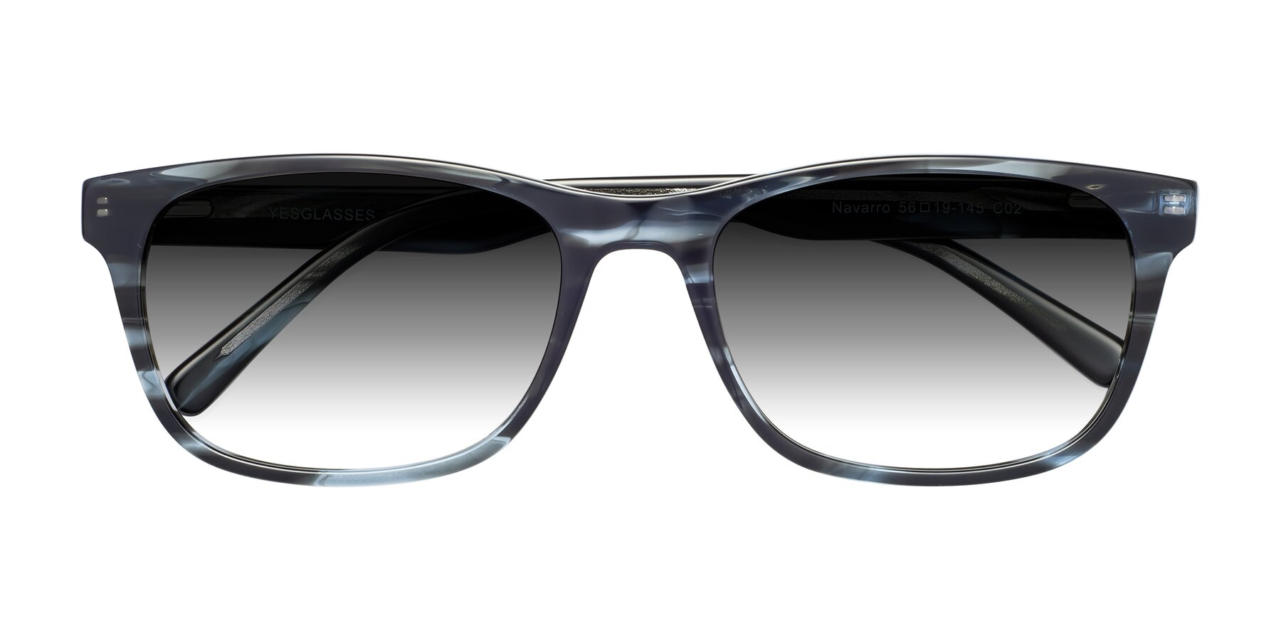 Folded Front of Navarro in Blue-Tortoise with Gray Gradient Lenses