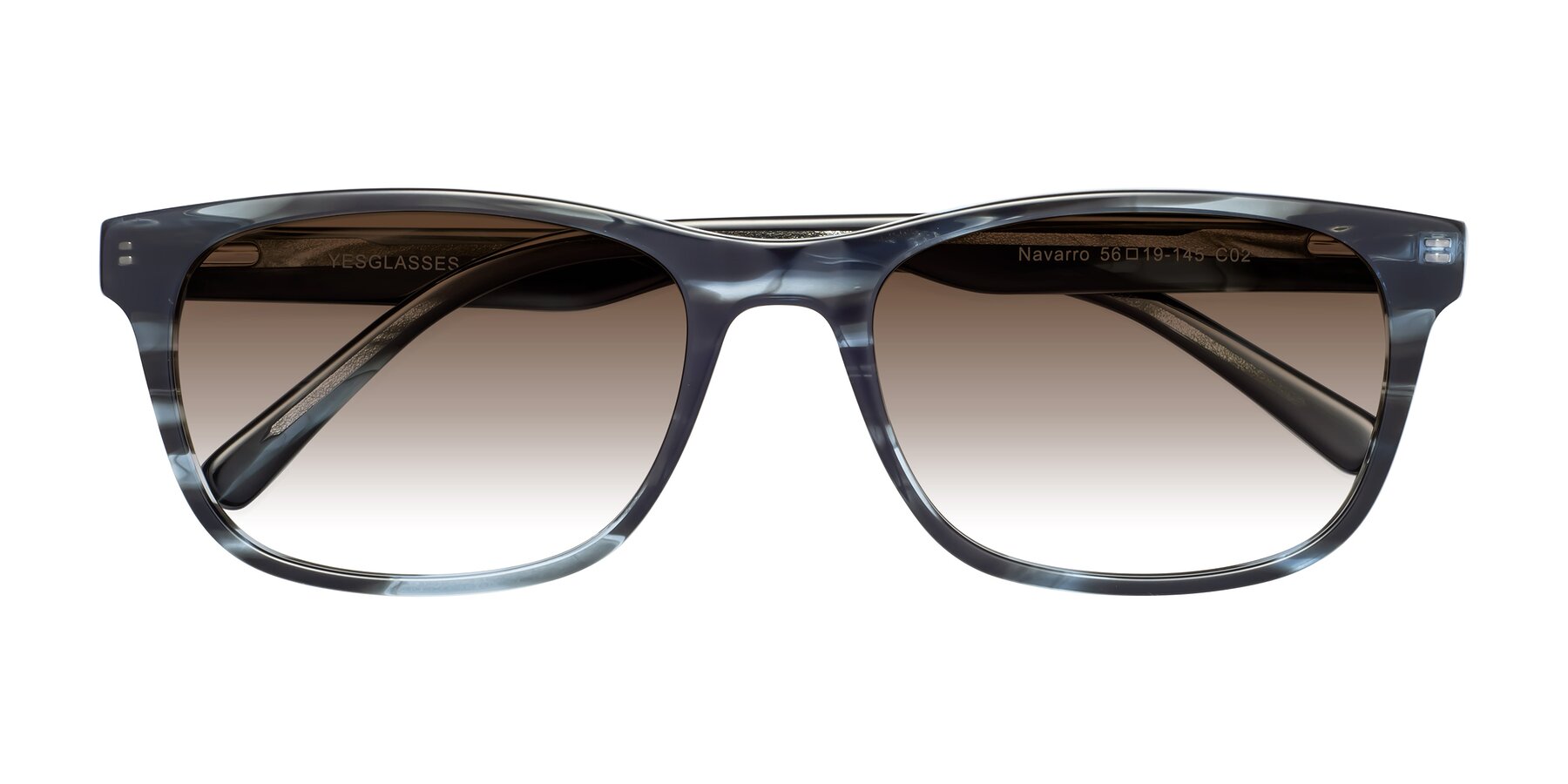 Folded Front of Navarro in Blue-Tortoise with Brown Gradient Lenses