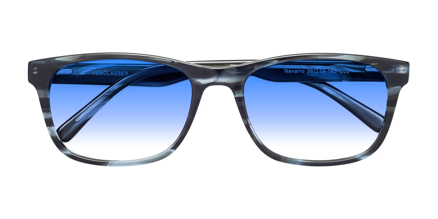 Folded Front of Navarro in Blue-Tortoise with Blue Gradient Lenses