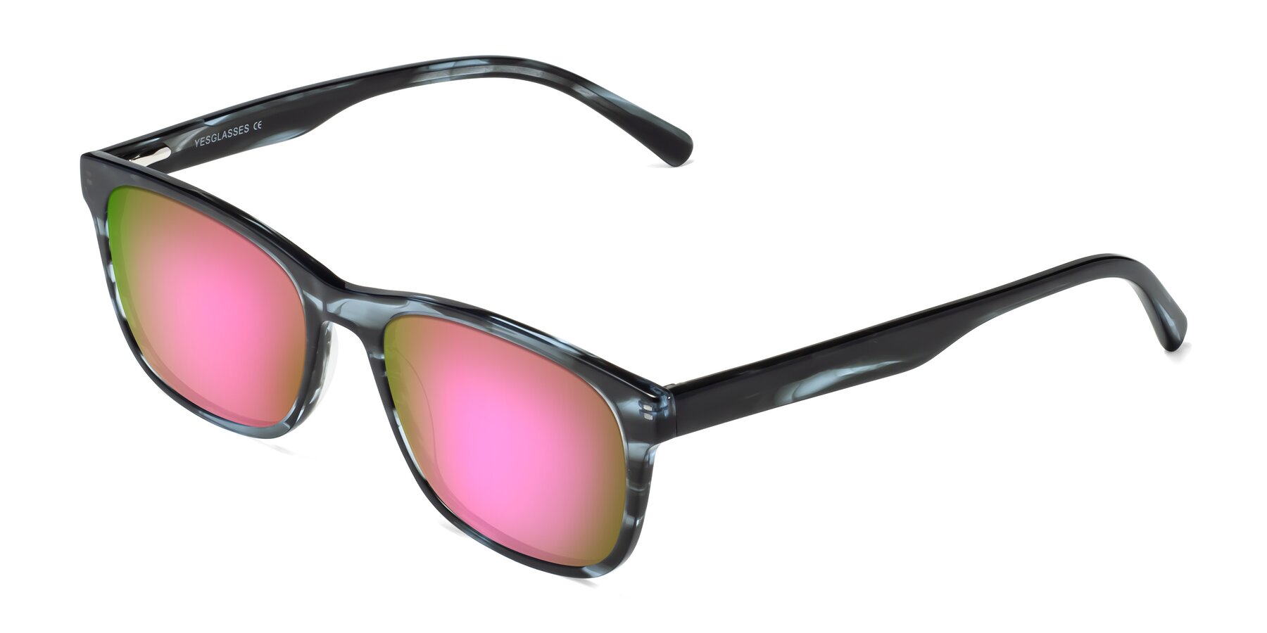 Angle of Navarro in Blue-Tortoise with Pink Mirrored Lenses