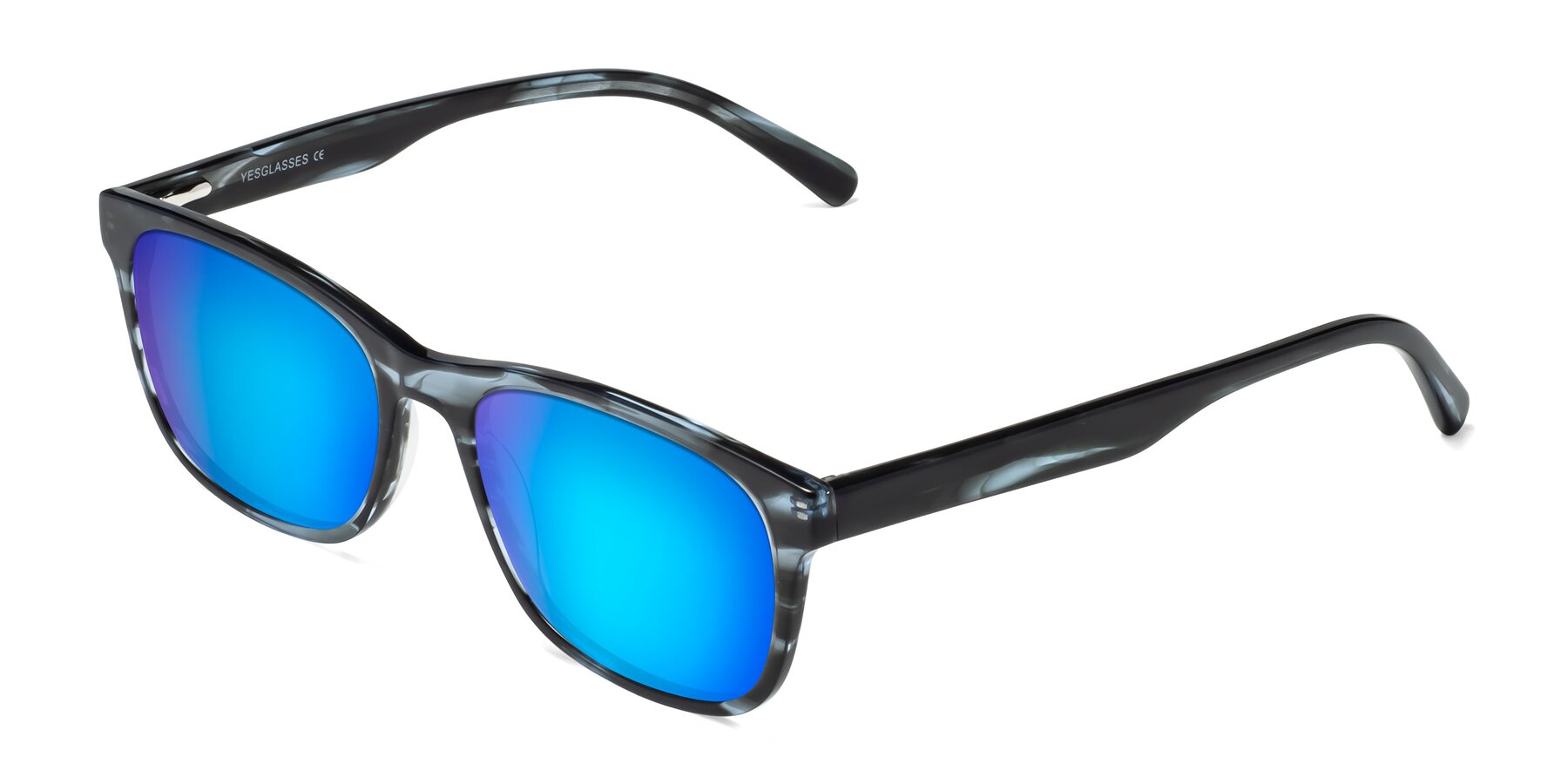 Angle of Navarro in Blue-Tortoise with Blue Mirrored Lenses