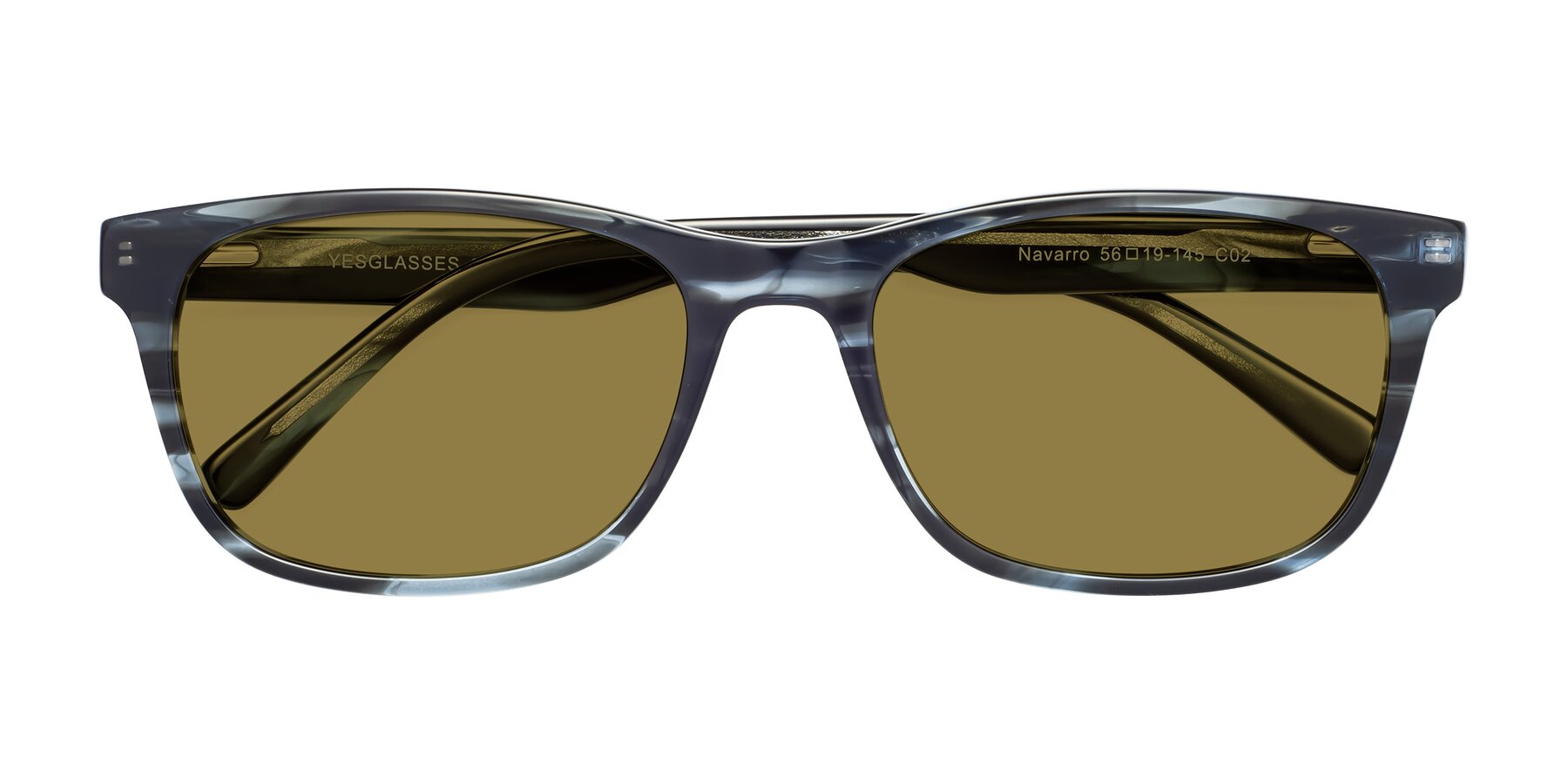 Folded Front of Navarro in Blue-Tortoise with Brown Polarized Lenses