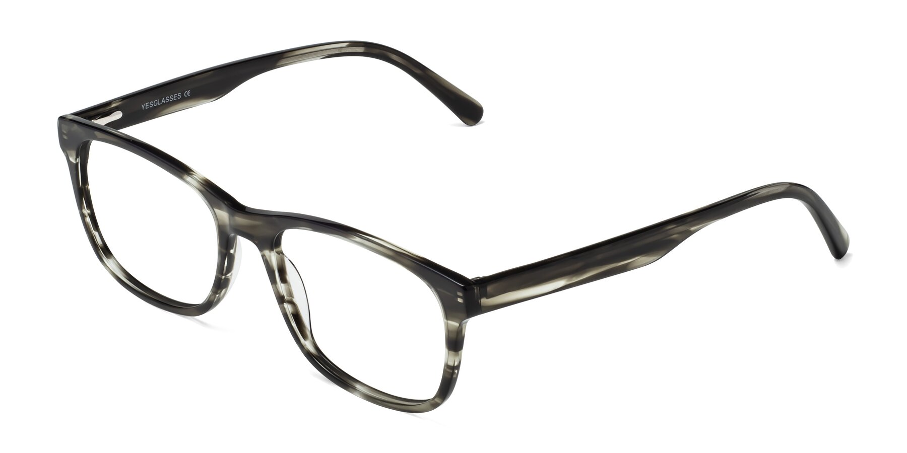 Angle of Navarro in Gray-Tortoise with Clear Eyeglass Lenses