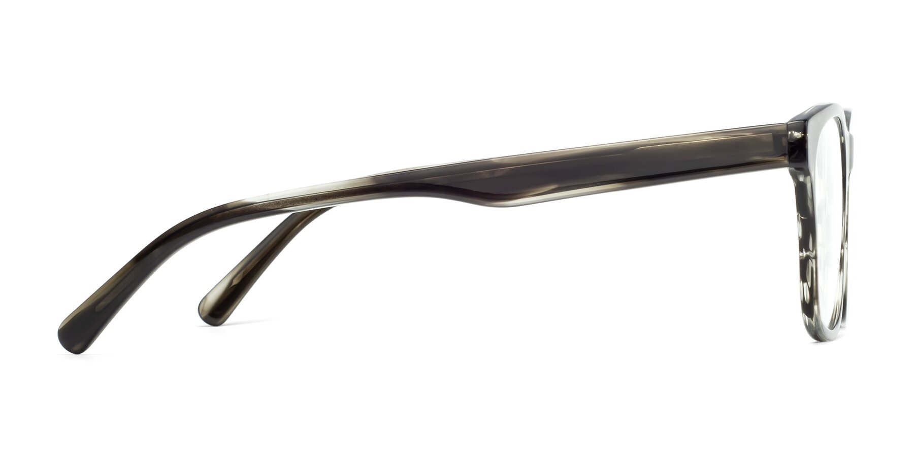 Side of Navarro in Gray-Tortoise with Clear Reading Eyeglass Lenses