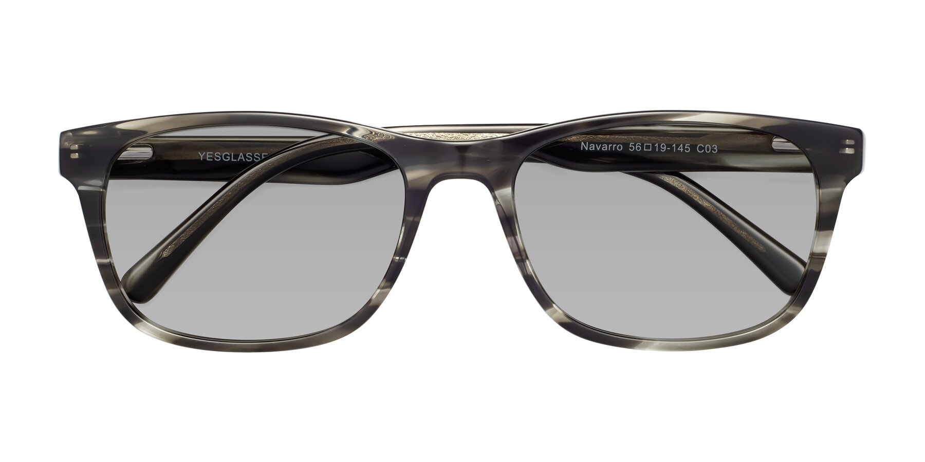 Folded Front of Navarro in Gray-Tortoise with Light Gray Tinted Lenses