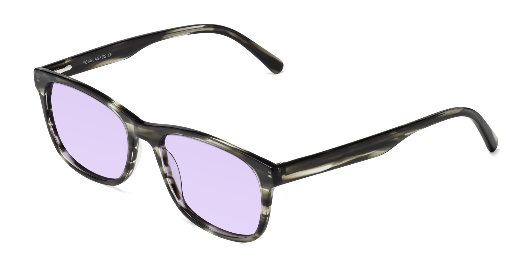 Angle of Navarro in Gray-Tortoise with Light Purple Tinted Lenses