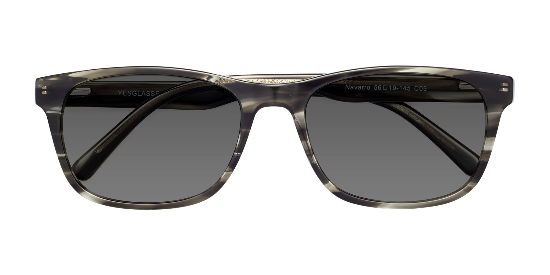 Folded Front of Navarro in Gray-Tortoise with Medium Gray Tinted Lenses
