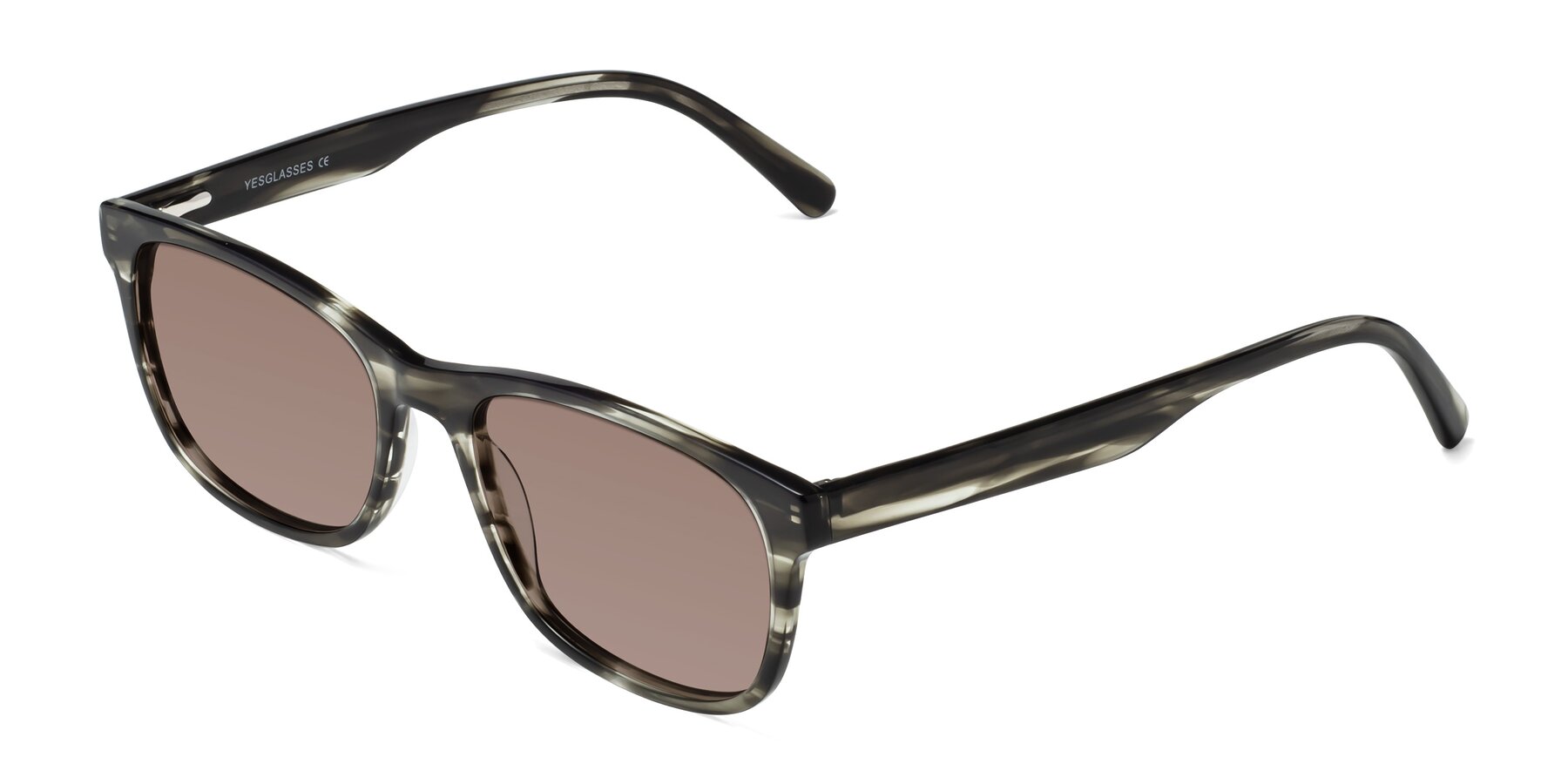 Angle of Navarro in Gray-Tortoise with Medium Brown Tinted Lenses