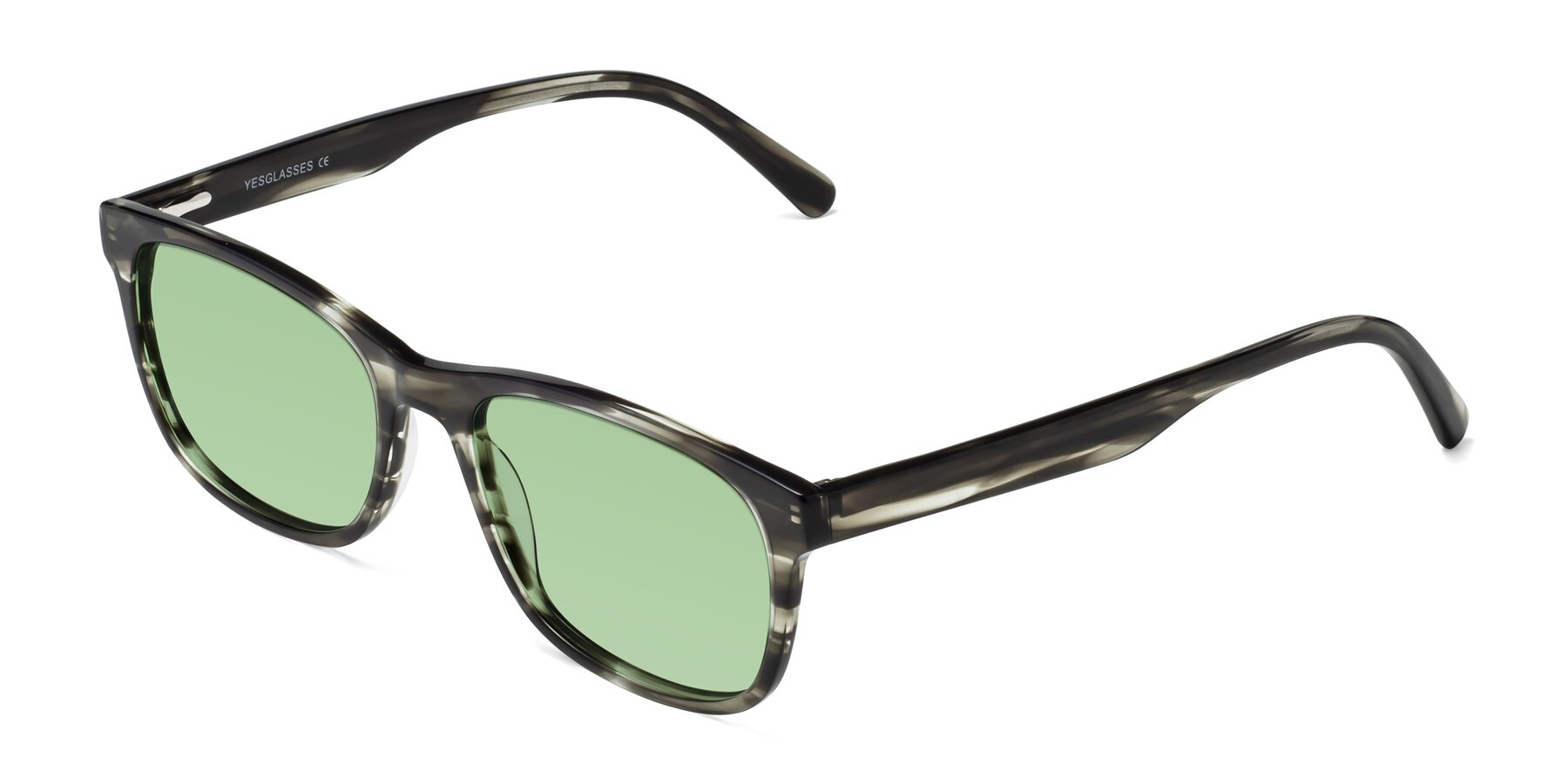 Angle of Navarro in Gray-Tortoise with Medium Green Tinted Lenses