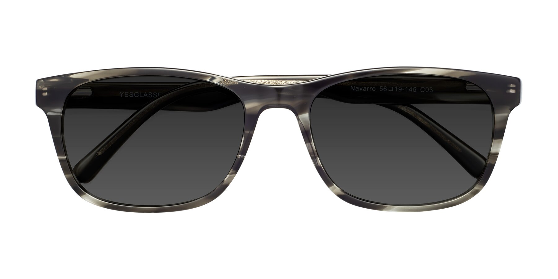 Folded Front of Navarro in Gray-Tortoise with Gray Tinted Lenses