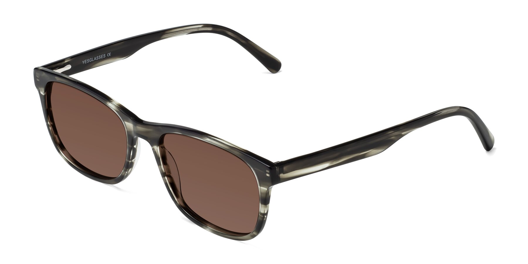 Angle of Navarro in Gray-Tortoise with Brown Tinted Lenses