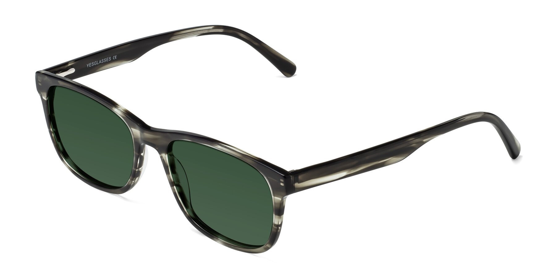 Angle of Navarro in Gray-Tortoise with Green Tinted Lenses