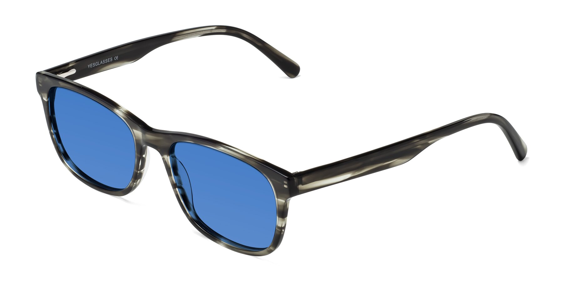 Angle of Navarro in Gray-Tortoise with Blue Tinted Lenses