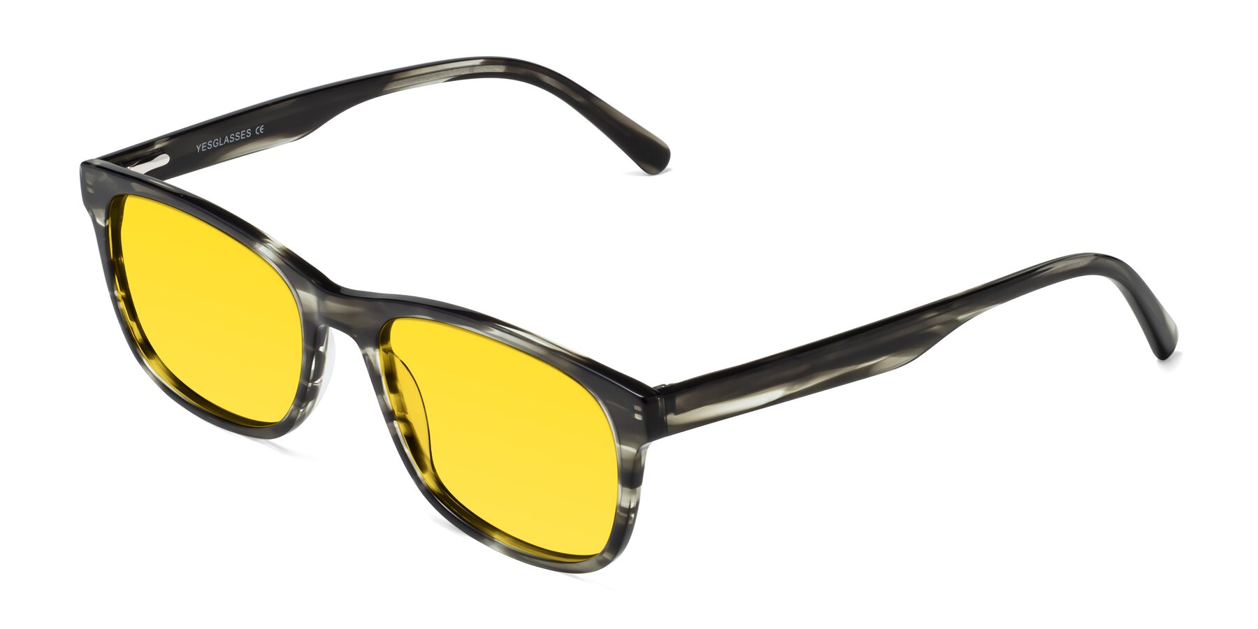 Angle of Navarro in Gray-Tortoise with Yellow Tinted Lenses