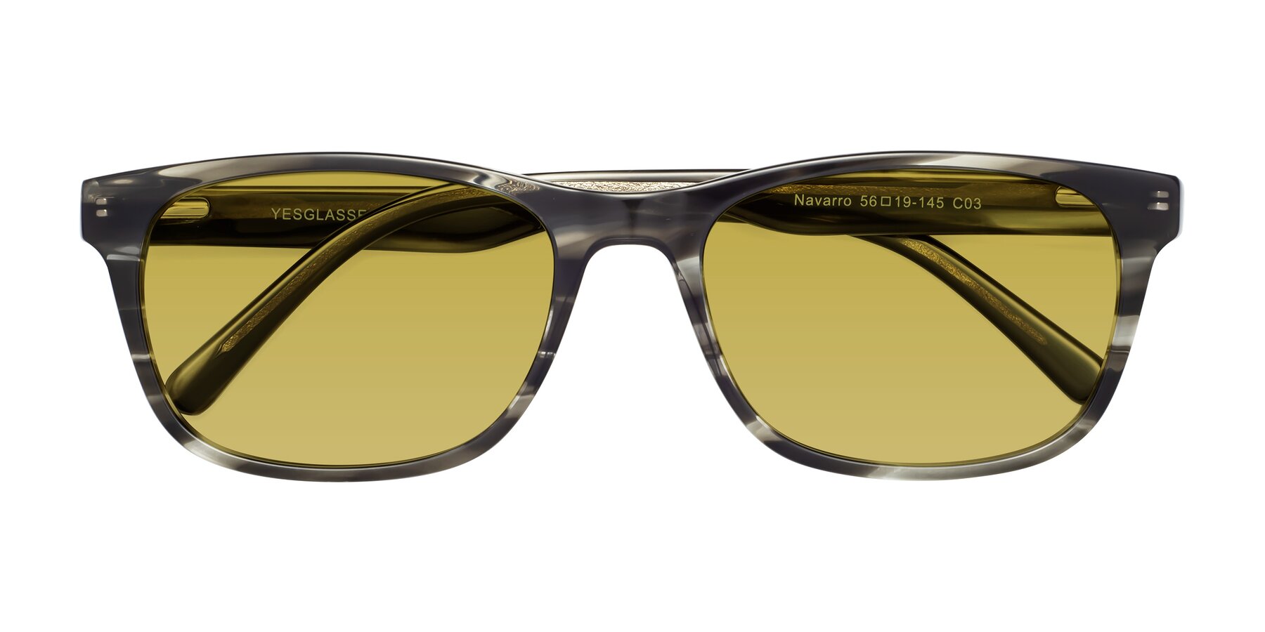 Folded Front of Navarro in Gray-Tortoise with Champagne Tinted Lenses