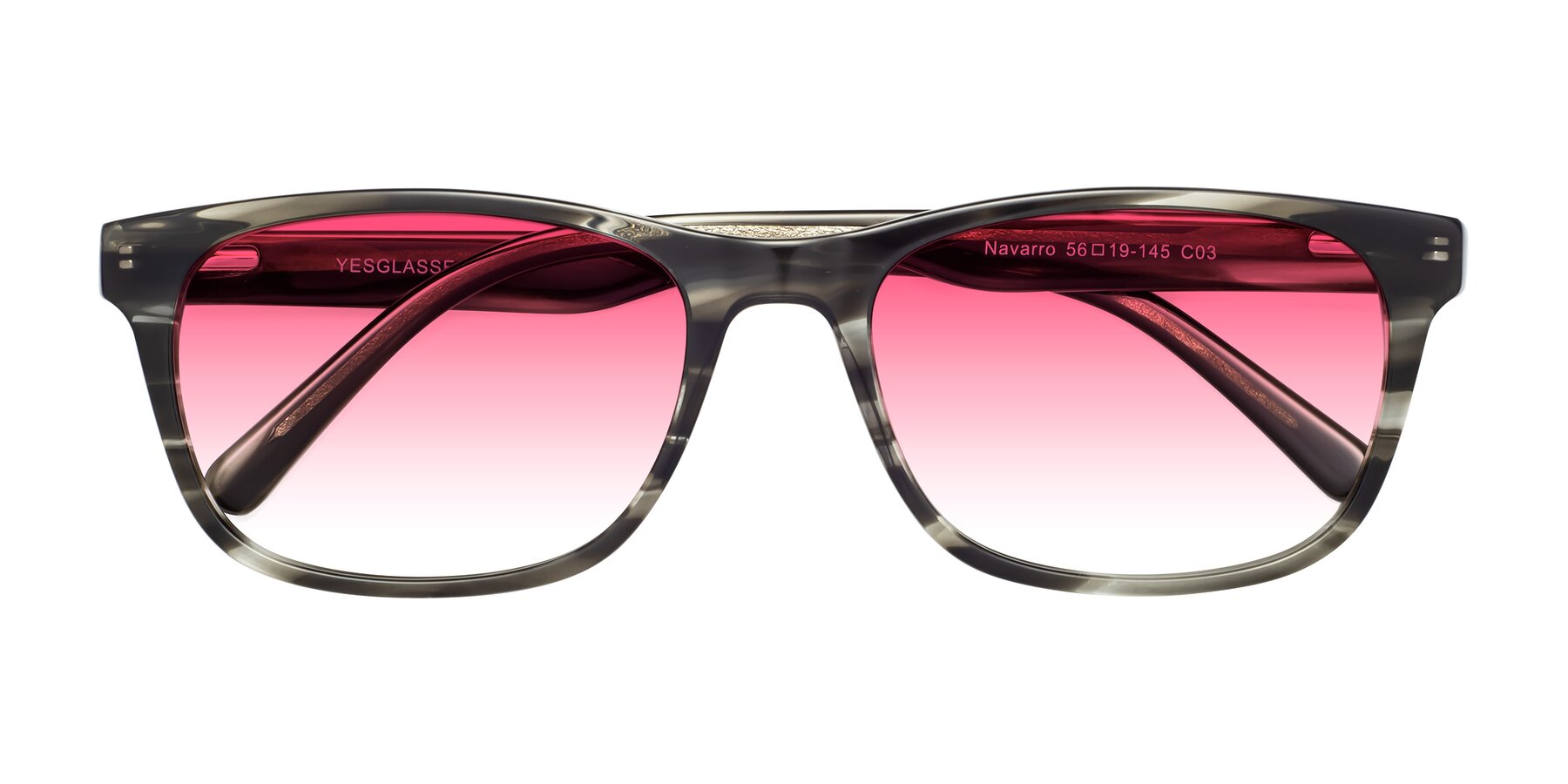 Folded Front of Navarro in Gray-Tortoise with Pink Gradient Lenses