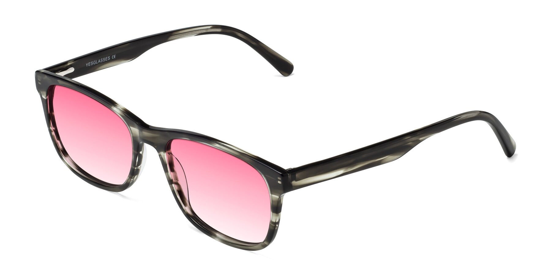 Angle of Navarro in Gray-Tortoise with Pink Gradient Lenses