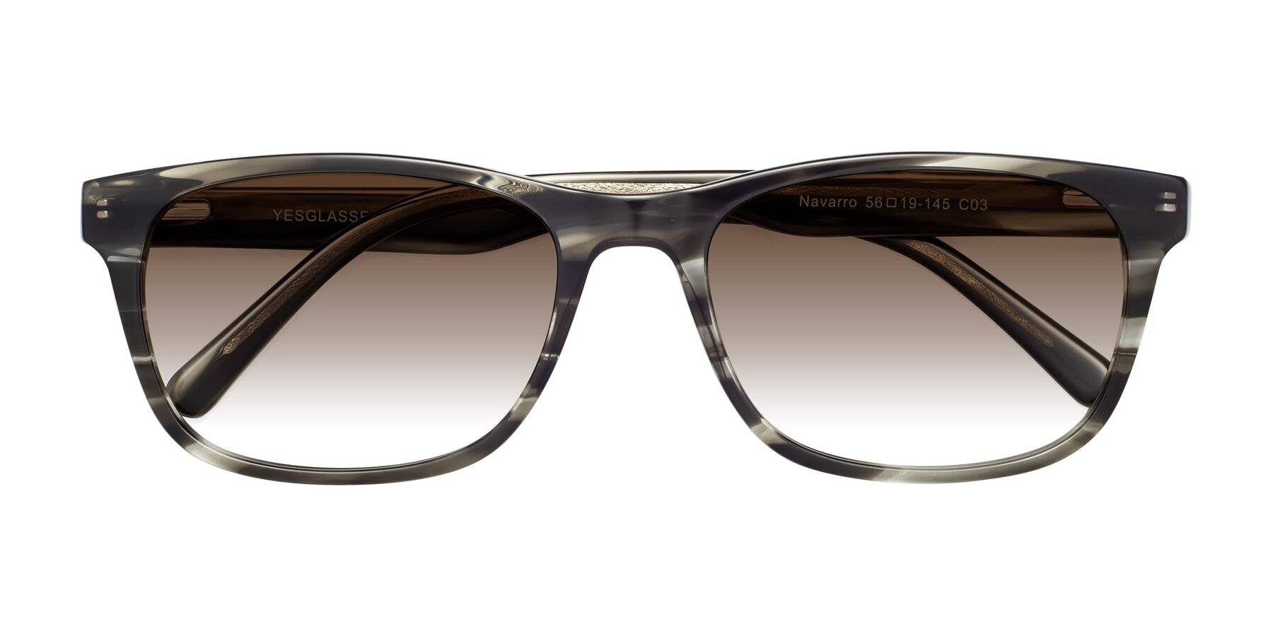 Folded Front of Navarro in Gray-Tortoise with Brown Gradient Lenses