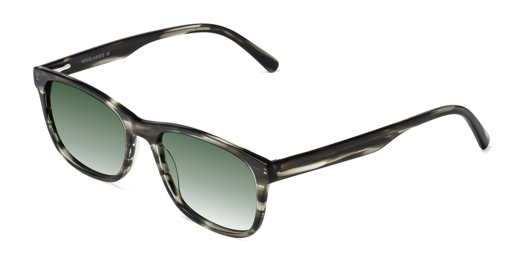 Angle of Navarro in Gray-Tortoise with Green Gradient Lenses