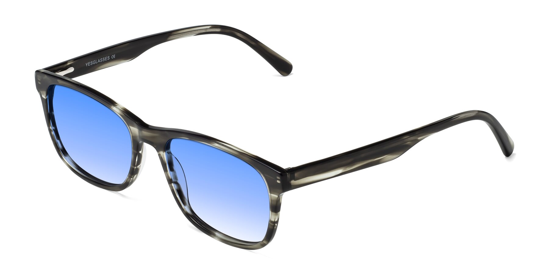 Angle of Navarro in Gray-Tortoise with Blue Gradient Lenses