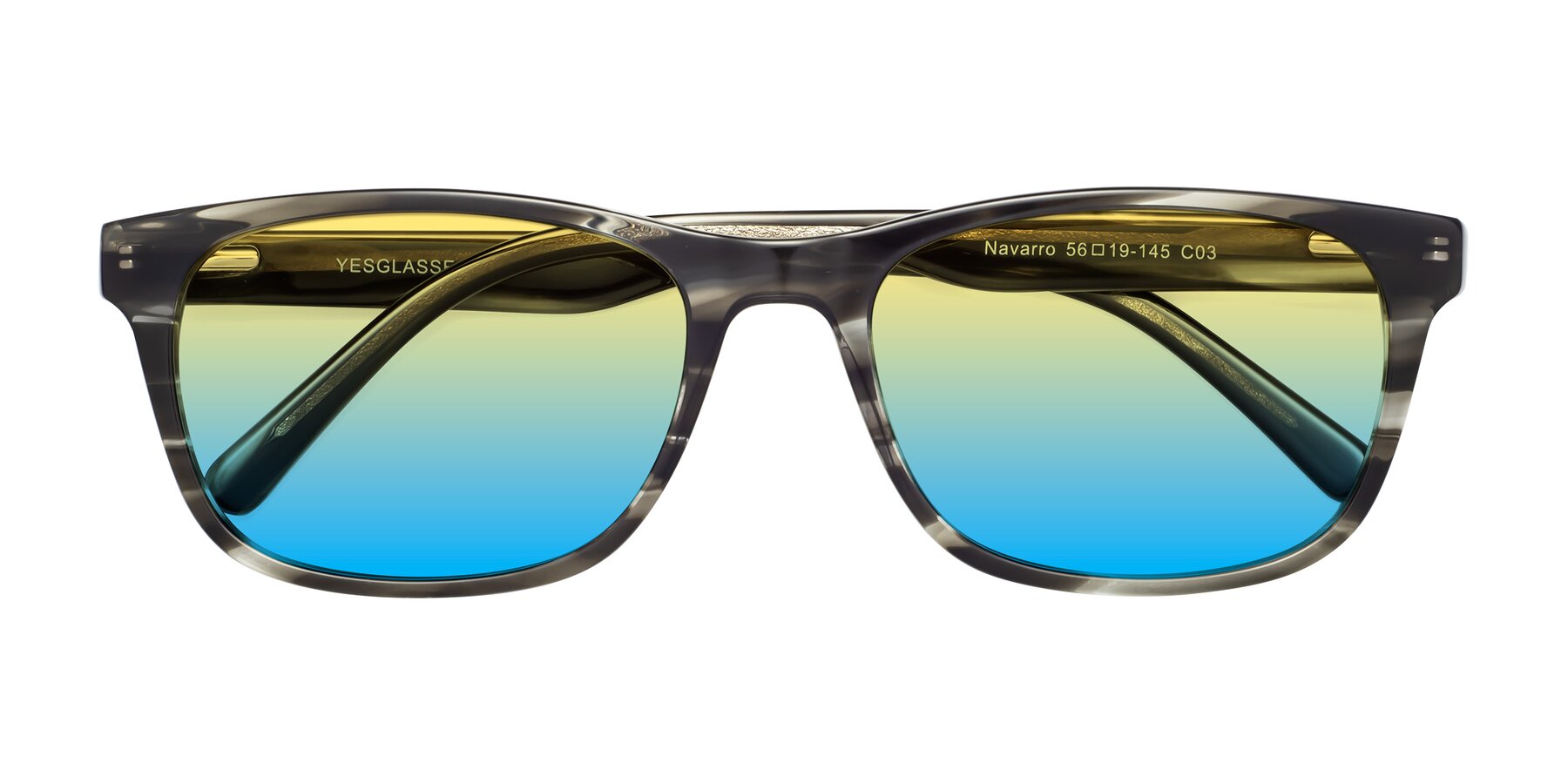 Folded Front of Navarro in Gray-Tortoise with Yellow / Blue Gradient Lenses