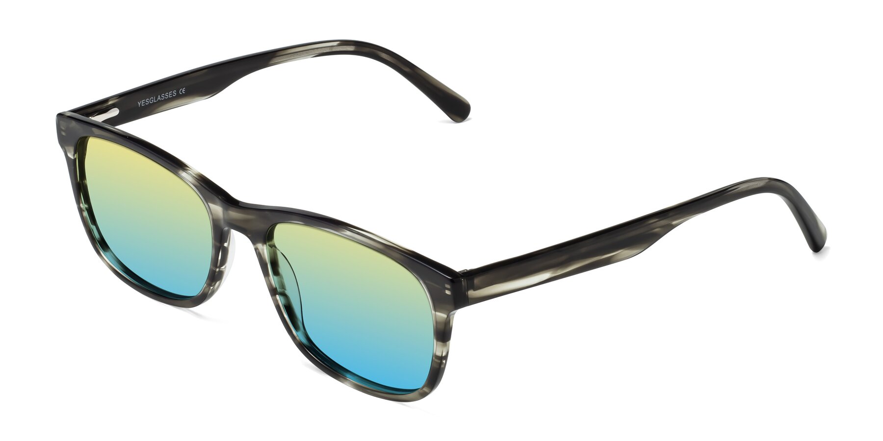 Angle of Navarro in Gray-Tortoise with Yellow / Blue Gradient Lenses