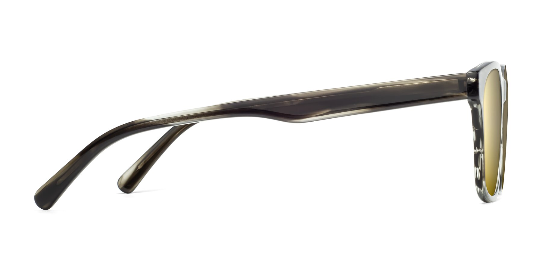 Side of Navarro in Gray-Tortoise with Gold Mirrored Lenses