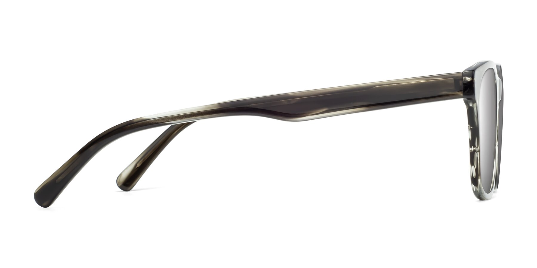 Side of Navarro in Gray-Tortoise with Silver Mirrored Lenses